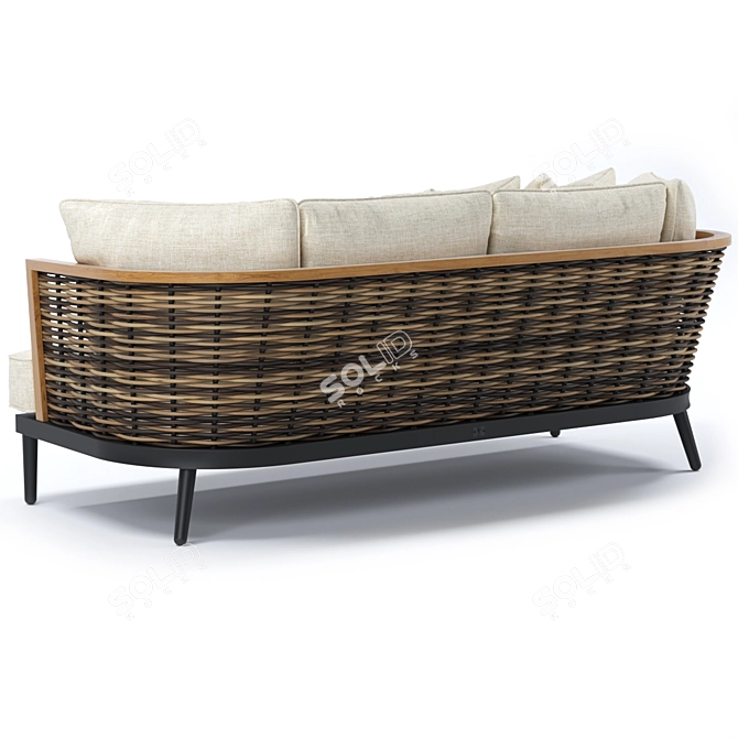 Slettvoll Marty 3-Seater Sofa: Sleek Elegance for Your Space 3D model image 3