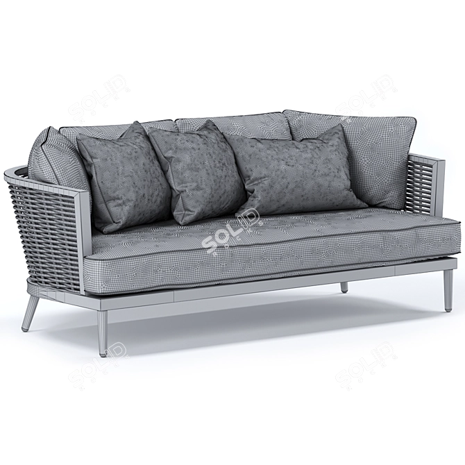 Slettvoll Marty 3-Seater Sofa: Sleek Elegance for Your Space 3D model image 4
