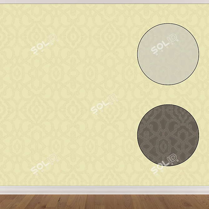 Title: Seamless Wallpaper Set (3 Colors) 3D model image 1