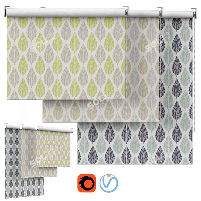 Window Wonderland Roller Blind 3D model image 1