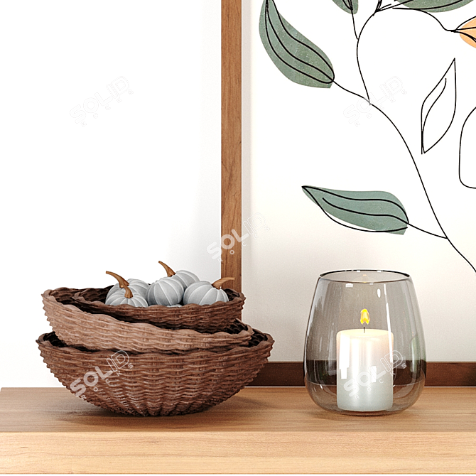Bamboo Woven Lantern: Elegant Decor 3D model image 6