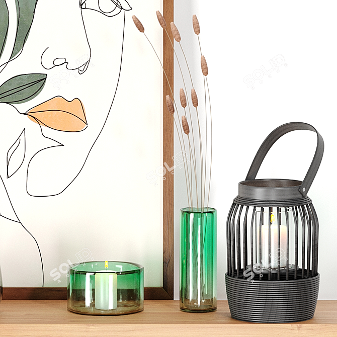 Bamboo Woven Lantern: Elegant Decor 3D model image 7