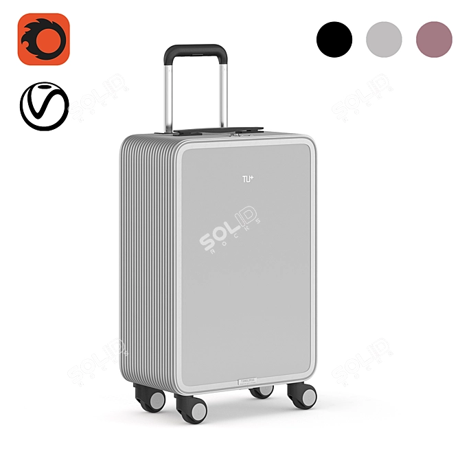 Sleek Aluminum Carry-On: TUPLUS X2 3D model image 1