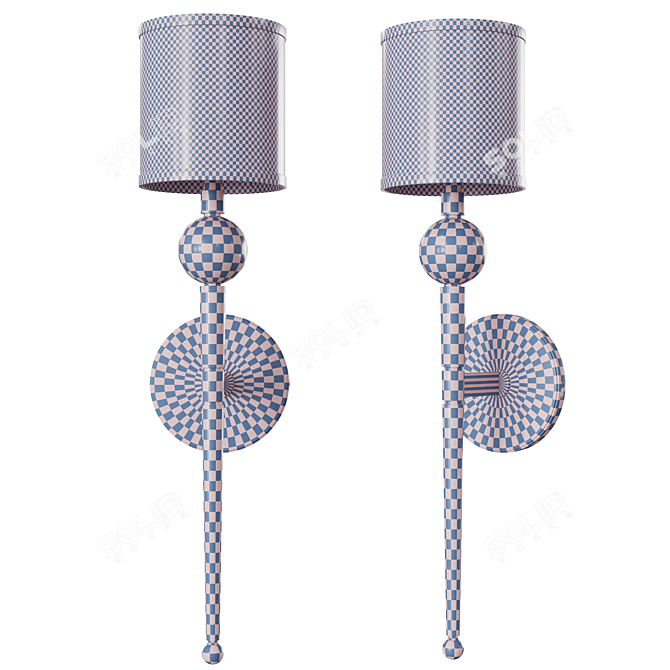 Rockland Faux Silk 1-Light Pendant 3D model image 2