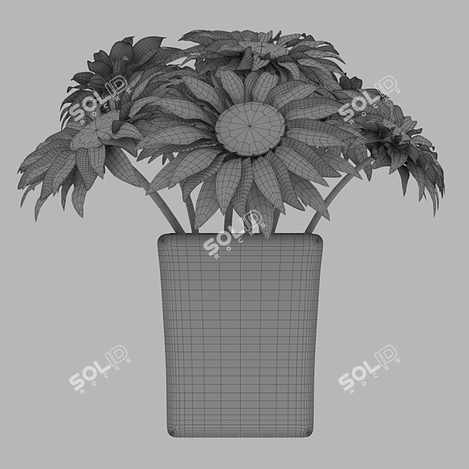 Sunny Beauty: Sunflower Bouquet 3D model image 3