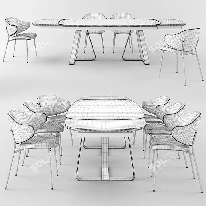 Sunshine Tavalo Table & Holly Chair Set 3D model image 5