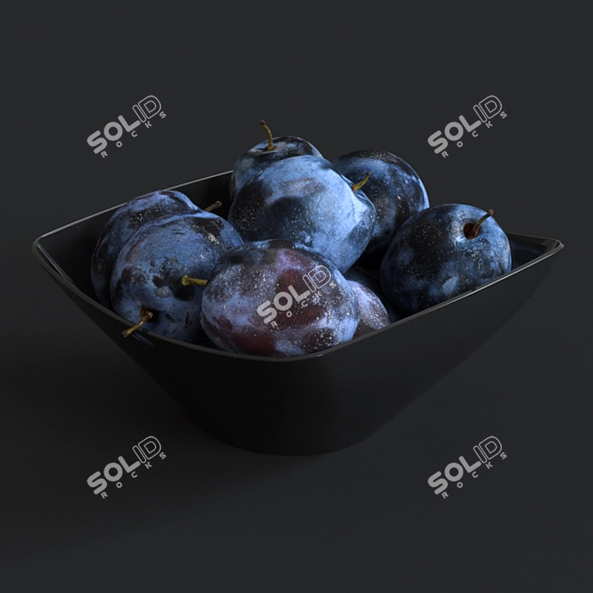 Elegant Black Plum Cup 3D model image 1