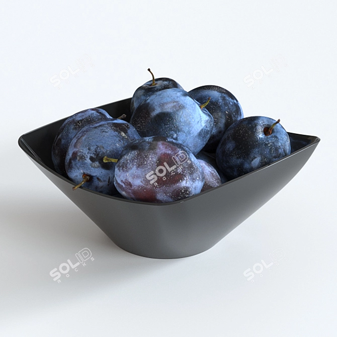 Elegant Black Plum Cup 3D model image 5