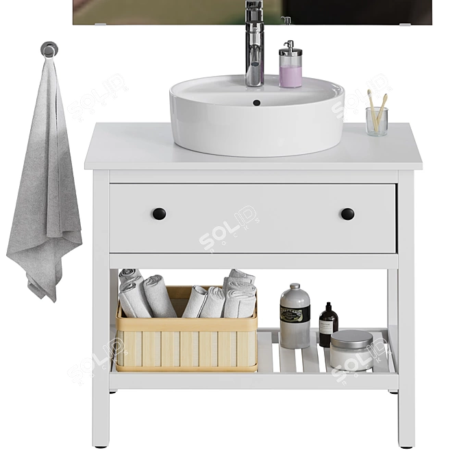 Modern Bathroom Furniture Set: HEMNES / TORNVIKEN 3D model image 3