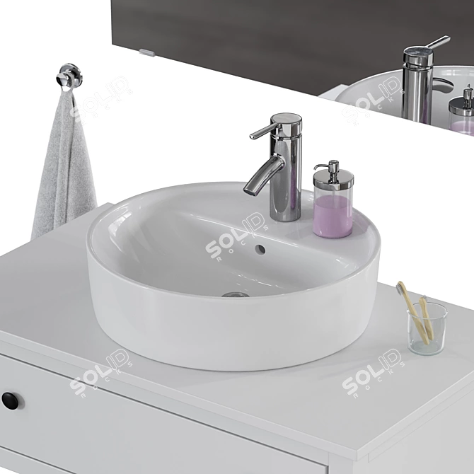 Modern Bathroom Furniture Set: HEMNES / TORNVIKEN 3D model image 4
