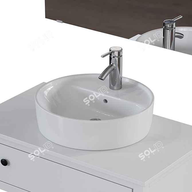 Modern Bathroom Furniture Set: HEMNES / TORNVIKEN 3D model image 8