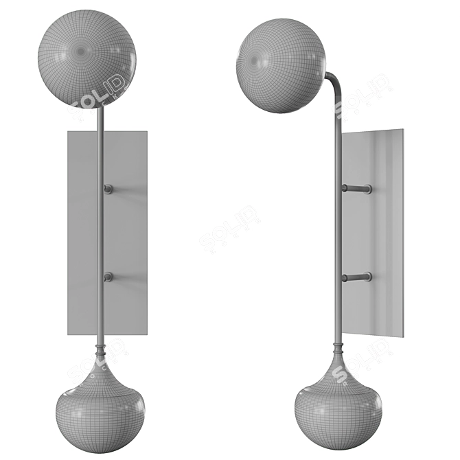 Vintage Brass Hudson Valley Flemming Sconce 3D model image 2