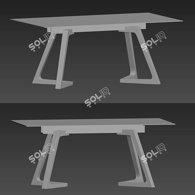 Modern Chip Strip Dining Table 3D model image 3