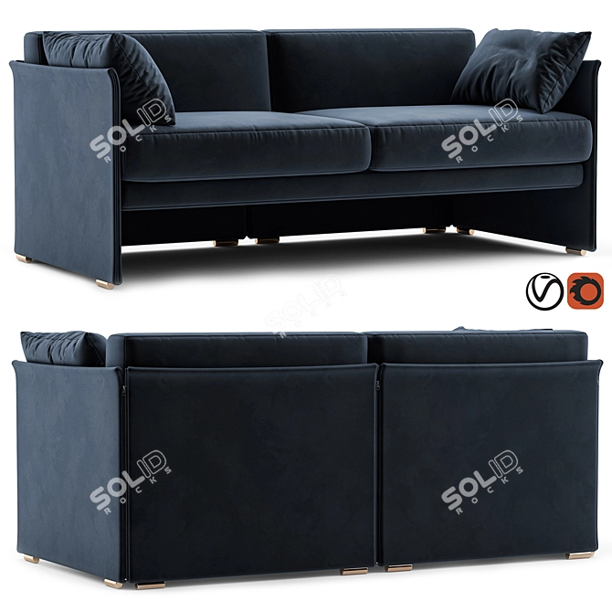 Modern Cassina 405 Duc-Duc Sofa 3D model image 1