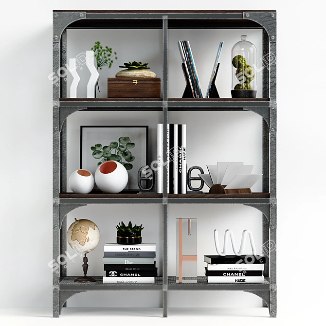 FJELLBO Black Shelf - Stylish and Functional Storage Solution 3D model image 4