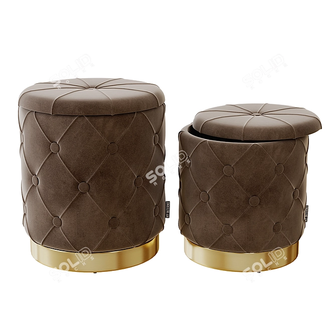 Paris Ottoman Set: Small + Big 3D model image 1