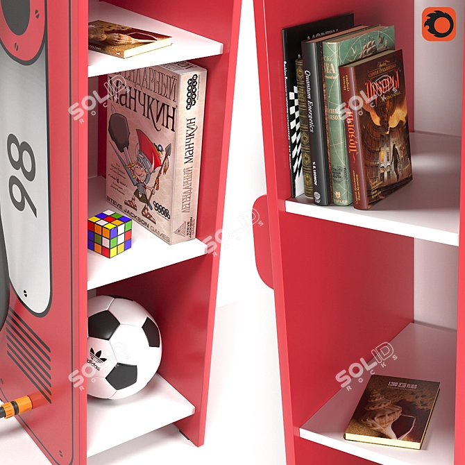 Sleek Teen Shelving Solution 3D model image 2