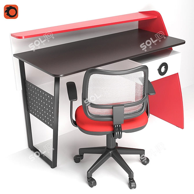 Formula Teen Writing Desk 3D model image 2