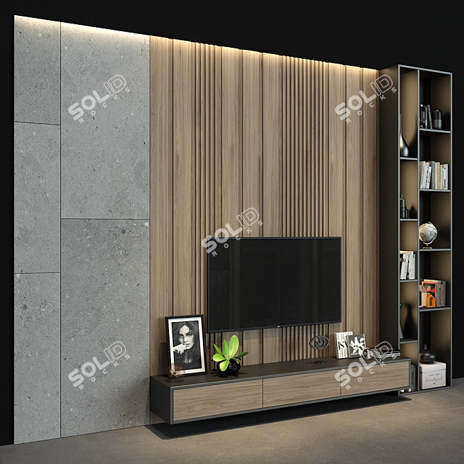 Modern Wood Cabinet - Storage Solution 3D model image 2