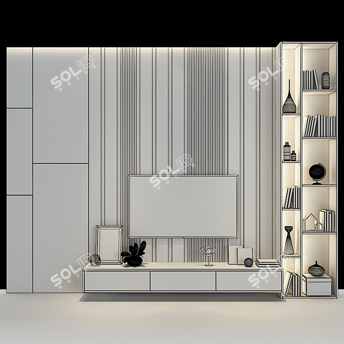 Modern Wood Cabinet - Storage Solution 3D model image 3