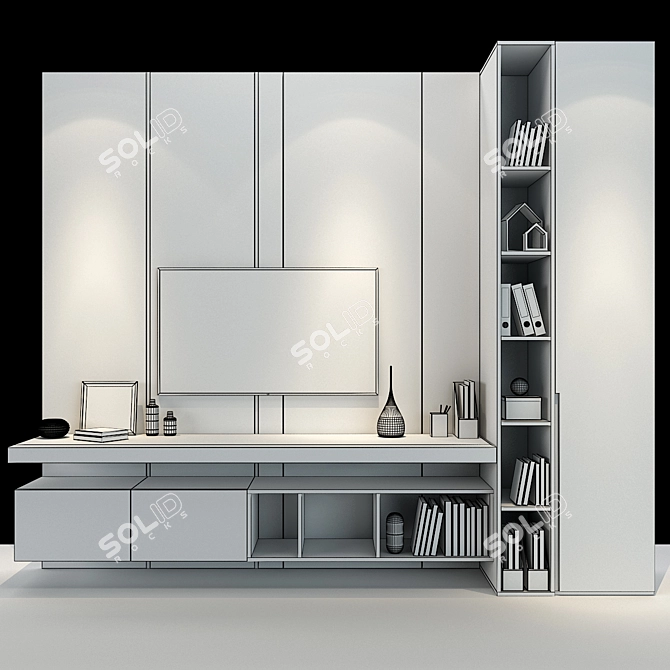 Modern Storage Solution: Furniture Cabinet 077 3D model image 2