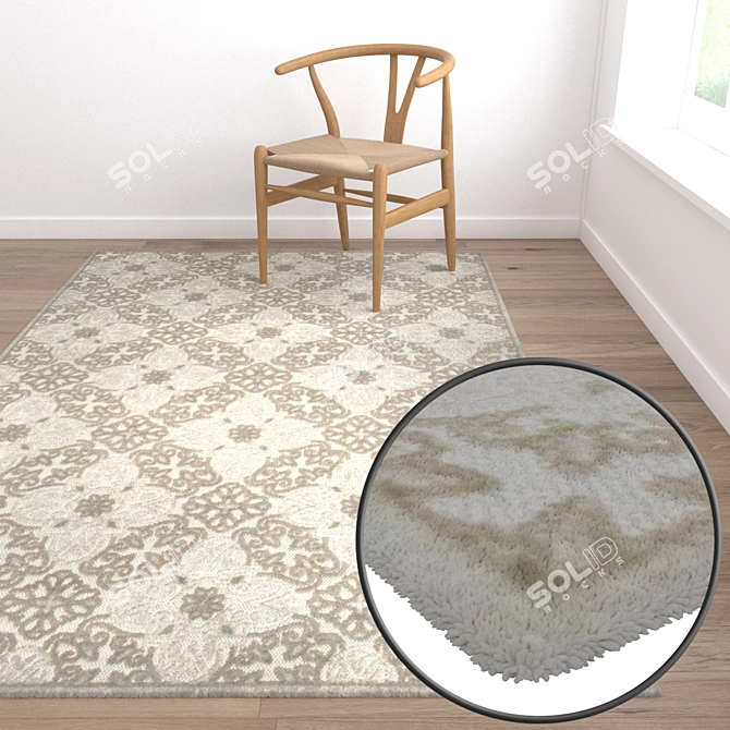 Title: Luxury Set of 3 Carpets 3D model image 5