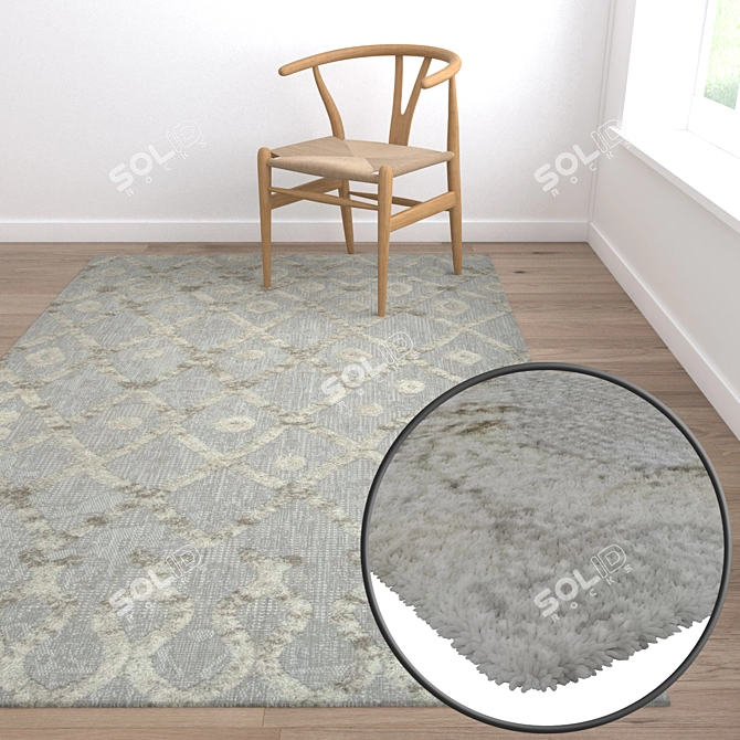 Luxury Rug Set with High-Quality Textures 3D model image 5