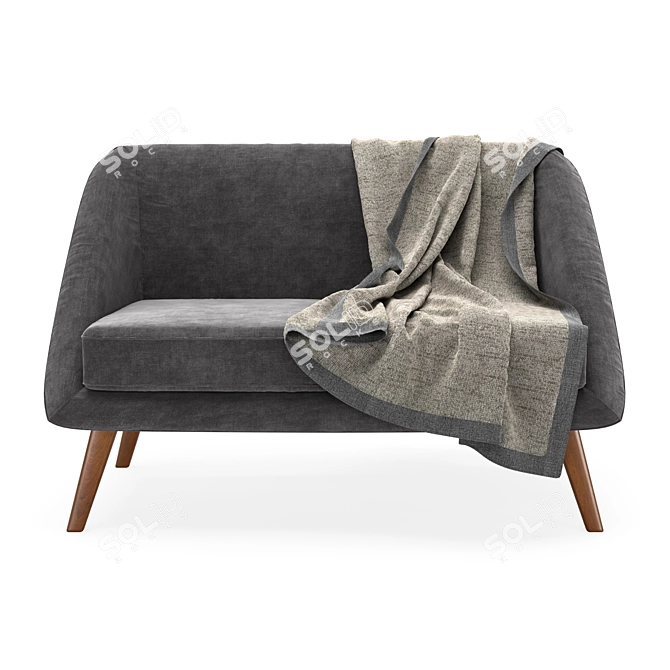 Mid-Century Modern Loveseat 3D model image 2