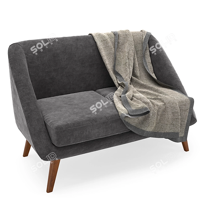 Mid-Century Modern Loveseat 3D model image 4