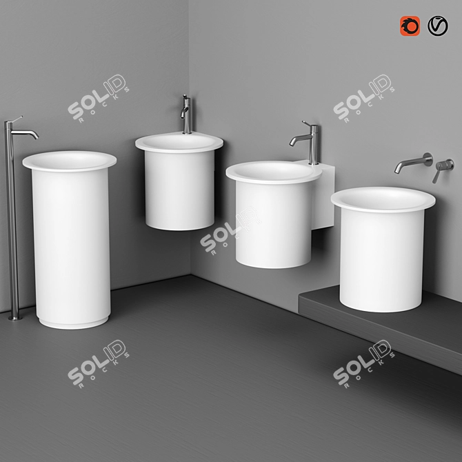 Agape In-Out Washbasin: Elegant Italian Design 3D model image 1