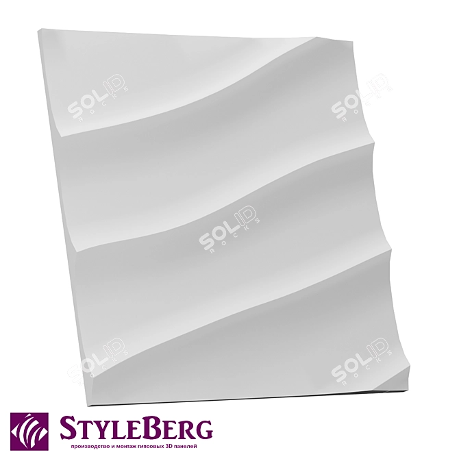 Wave 3D Gypsum Panel - StyleBerg 3D model image 1