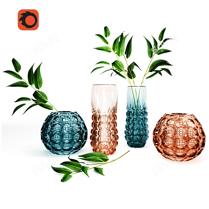 LES DEUX AMIS Vases: Elegant Décor 3D model image 1