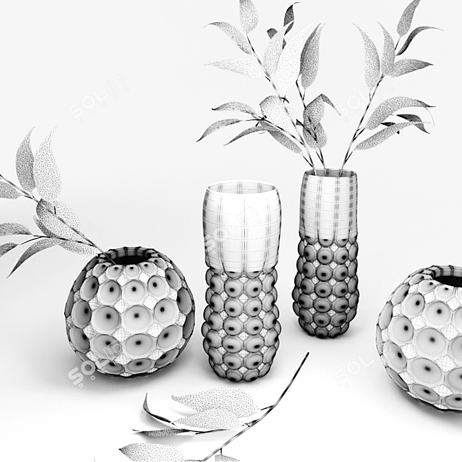 LES DEUX AMIS Vases: Elegant Décor 3D model image 3