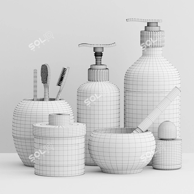 Modern Bath Set with Textures 3D model image 3