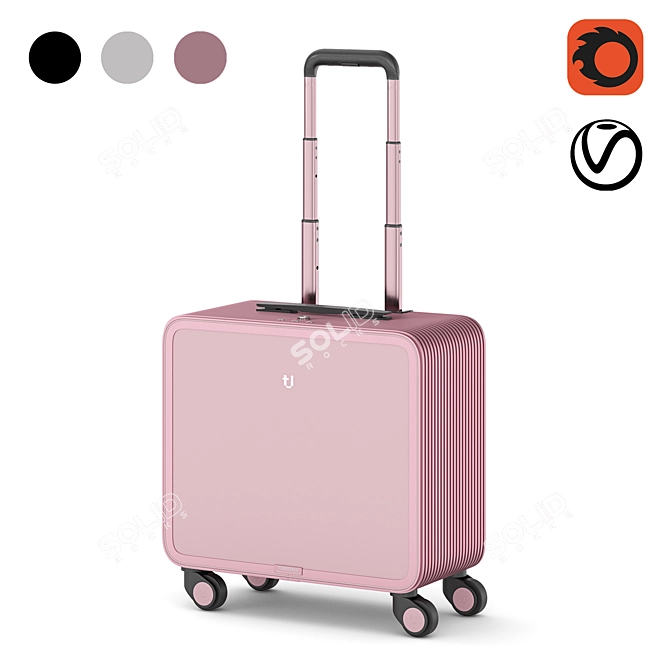 TUPLUS S2: Stylish Aluminum Carry-On 3D model image 1