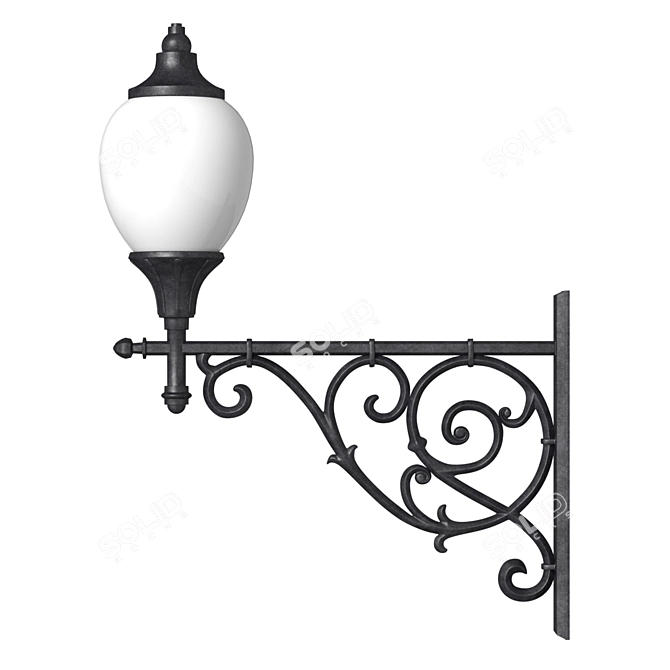 Elegant Outdoor Wall Light 3D model image 2