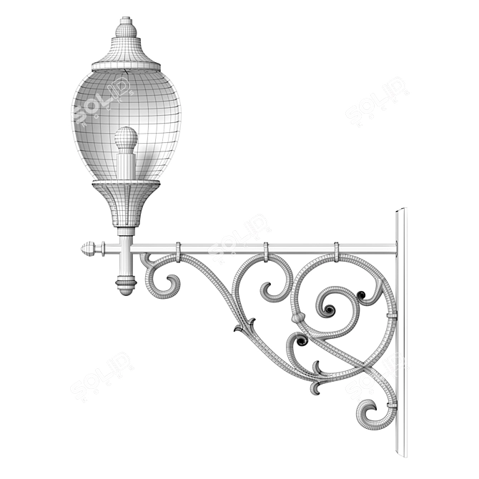 Elegant Outdoor Wall Light 3D model image 3