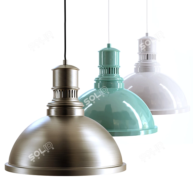 Lizia Industrial Metal Luminaire 3D model image 3