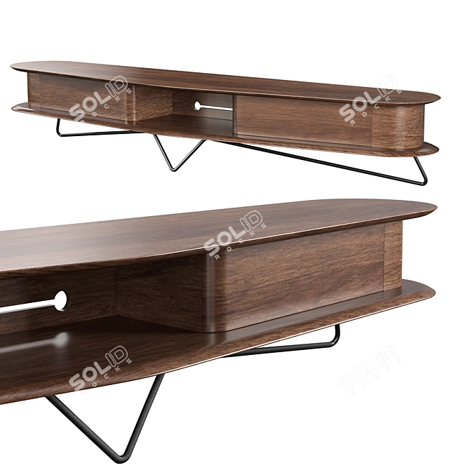 Organic Elegance: Woak Malin TV Unit 3D model image 1