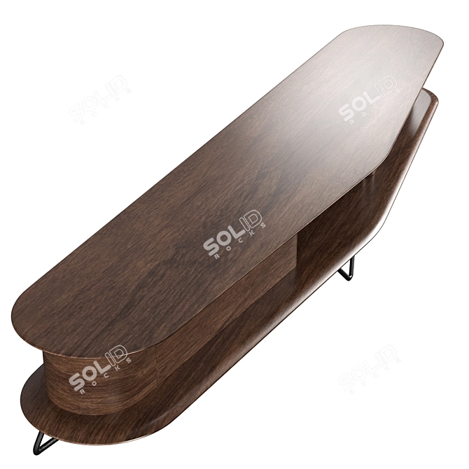 Organic Elegance: Woak Malin TV Unit 3D model image 3