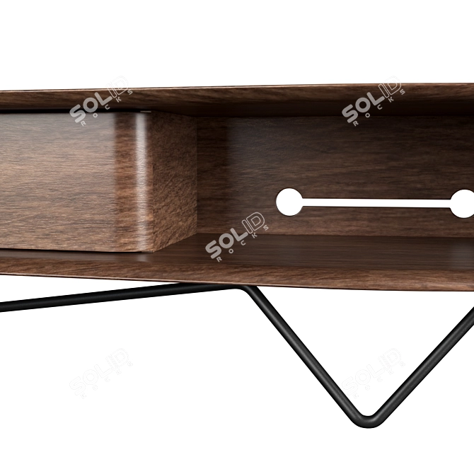 Organic Elegance: Woak Malin TV Unit 3D model image 4