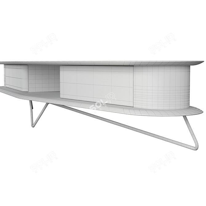 Organic Elegance: Woak Malin TV Unit 3D model image 5