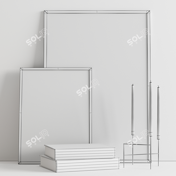 Modern Black/White Decor Set 3D model image 5