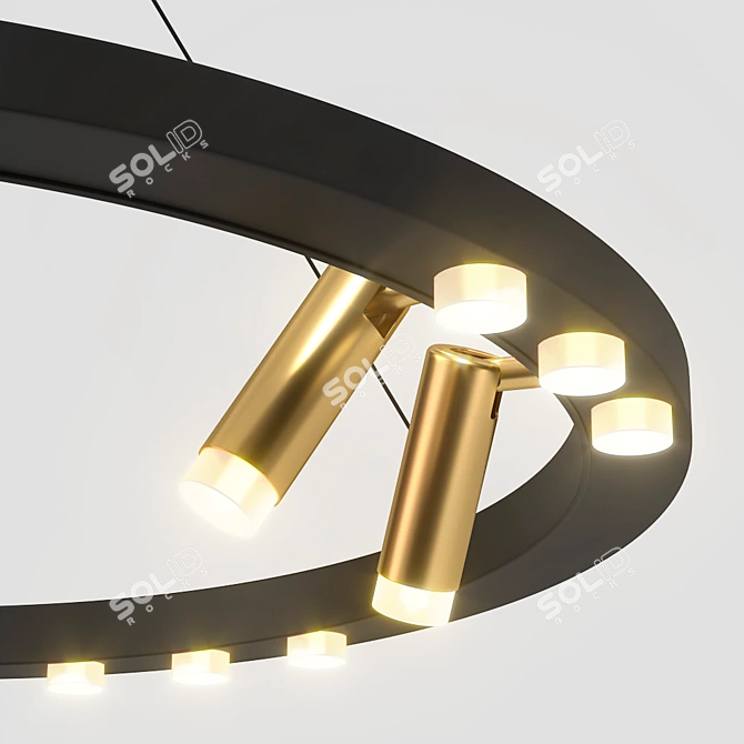 Modern 4-Light Adjustable Pendant 3D model image 2