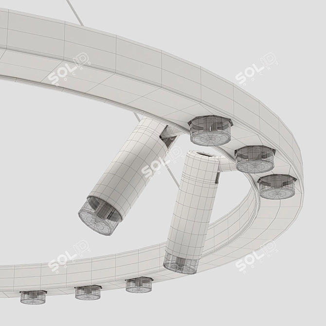 Modern 4-Light Adjustable Pendant 3D model image 5