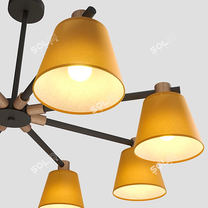 Natura A 8-Lamp Designer Chandelier 3D model image 2