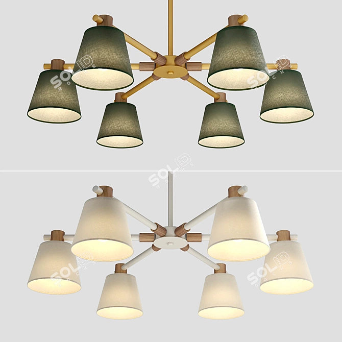 Natura A 8-Lamp Designer Chandelier 3D model image 4