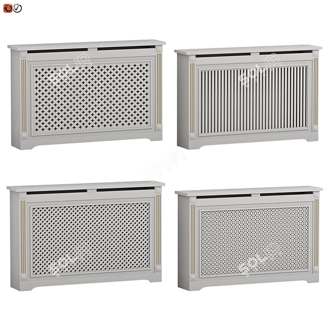 Elegant Radiator Screen Set 3D model image 1