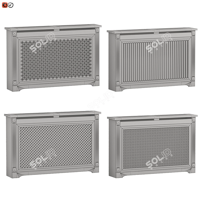 Elegant Radiator Screen Set 3D model image 2