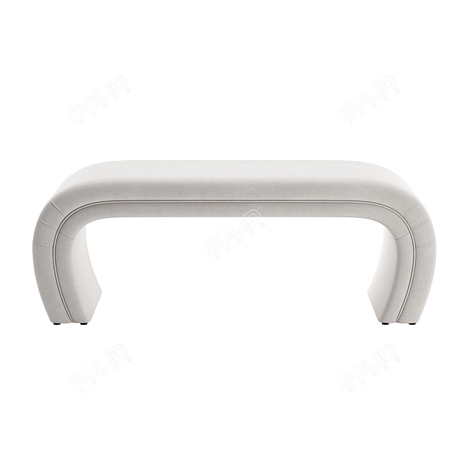 Elegant Kenya Light Gray Bench 3D model image 2